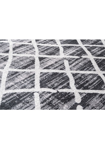 Hilversum Geometrik Siyah Polyester Dikdörtgen Modern Desenli Pamuk Makinada Yıkanabilir Hav Toz Vermez Leke Tutmayan Kaymaz Taban Dijital Makine Baskı Salon Yolluk Mutfak Halı modelleri