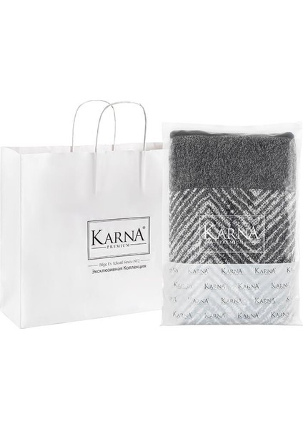 Pamuk Tekli Havlu Jakarlı Karna Premıum Alvaro