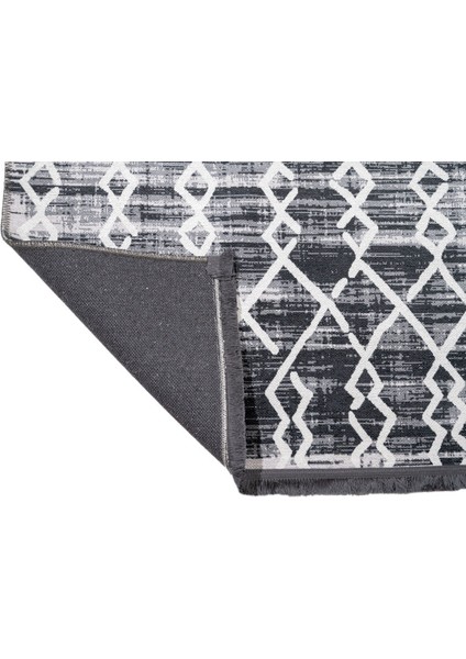 Hilversum Geometrik Siyah Polyester Dikdörtgen Modern Desenli Pamuk Makinada Yıkanabilir Hav Toz Vermez Leke Tutmayan Kaymaz Taban Dijital Makine Baskı Salon Yolluk Mutfak Halı indirimleri