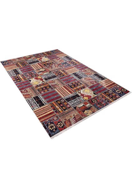 Hangzhou Bordo Patchwork Etnik Modern Desenli Makinada Yıkanabilir Hav Toz Vermez Leke Tutmayan Kaymaz Taban Dijital Makine Baskı Salon Yolluk Mutfak Halı fırsatları