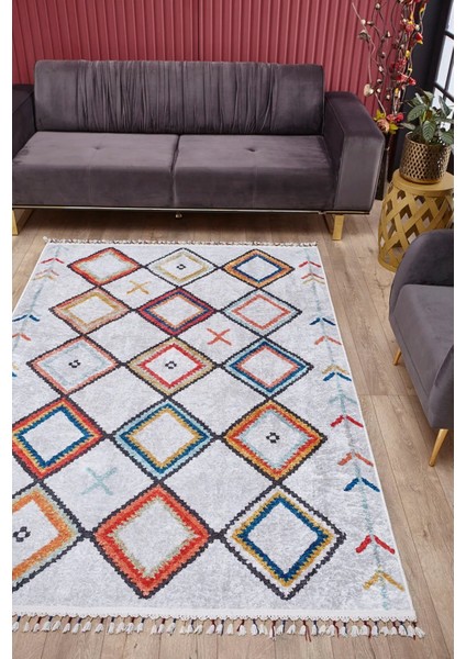 Kozuchow Kırmızı Göbekli Etnik Modern Desenli Makinada Yıkanabilir Hav Toz Vermez Leke Tutmayan Kaymaz Taban Dijital Makine Baskı Salon Yolluk Mutfak Halı fiyatları