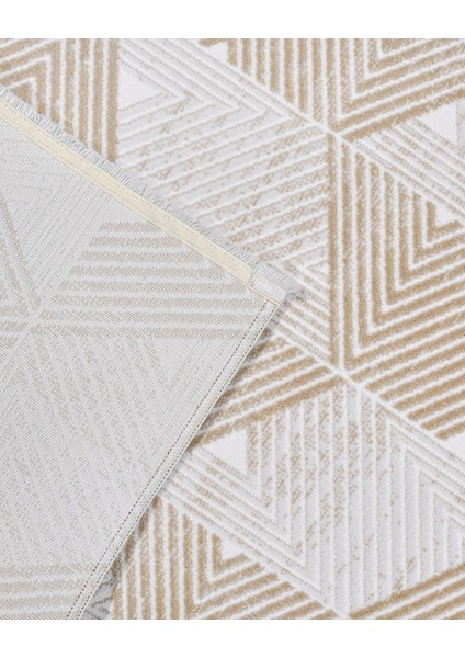 Cali Krem Geometrik Etnik Modern Desenli Akrilik Hav Vermeyen Leke Tutmayan Kolay Temizlenen Yumuşak Makine Salon Yolluk Mutfak Halı fırsatları