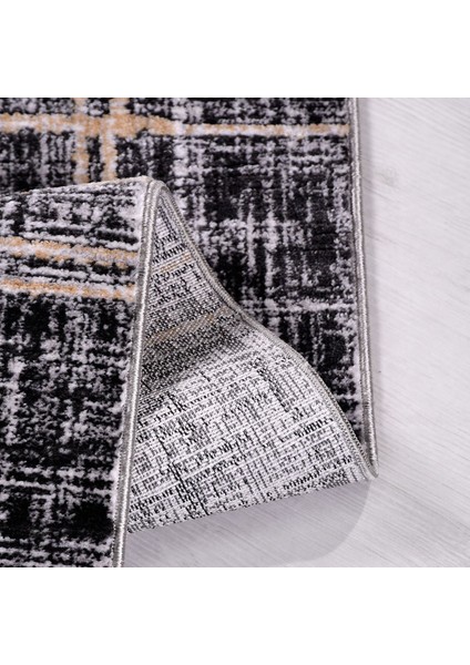 Siyah Modern Etnik Desenli Mikro Hav Vermeyen Leke Tutmayan Kolay Temizlenen Yumuşak Makine Salon Yolluk Mutfak Halı fiyatları