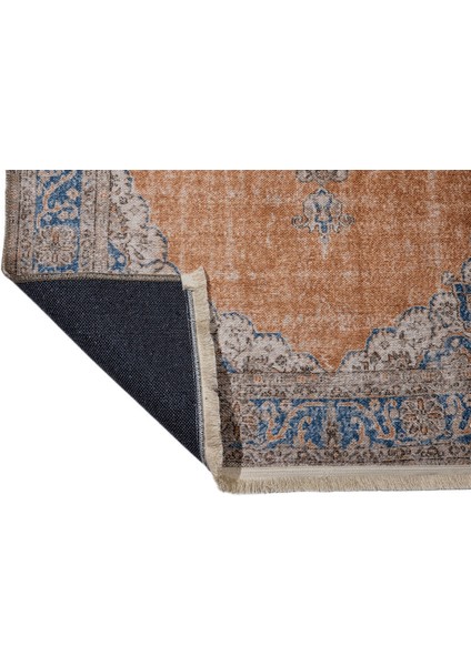 Ede Göbekli Mavi Polyester Dikdörtgen Modern Desenli Pamuk Makinada Yıkanabilir Hav Toz Vermez Leke Tutmayan Kaymaz Taban Dijital Makine Baskı Salon Yolluk Mutfak Halı modelleri