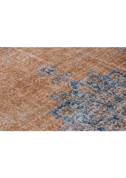 Ede Göbekli Mavi Polyester Dikdörtgen Modern Desenli Pamuk Makinada Yıkanabilir Hav Toz Vermez Leke Tutmayan Kaymaz Taban Dijital Makine Baskı Salon Yolluk Mutfak Halı indirimleri