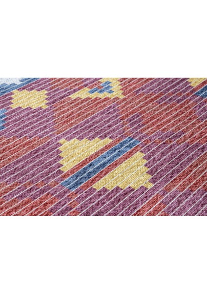 Breda Etnik Mavi Polyester Dikdörtgen Modern Desenli Pamuk Makinada Yıkanabilir Hav Toz Vermez Leke Tutmayan Kaymaz Taban Dijital Makine Baskı Salon Yolluk Mutfak Halı indirimleri