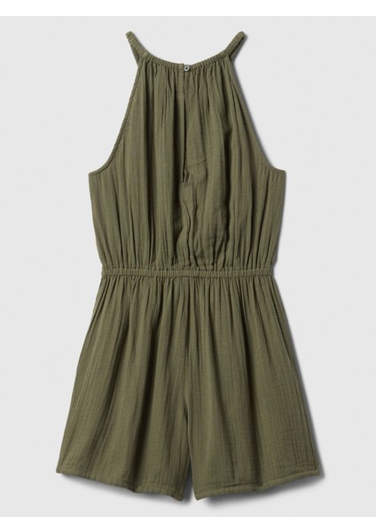 Kadın Haki Halter Yaka Gauze Tulum fiyatları