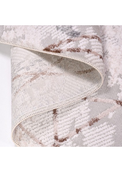 Milani Gri Geometrik Etnik Modern Desenli Akrilik Hav Vermeyen Leke Tutmayan Kolay Temizlenen Yumuşak Makine Salon Yolluk Mutfak Halı modelleri