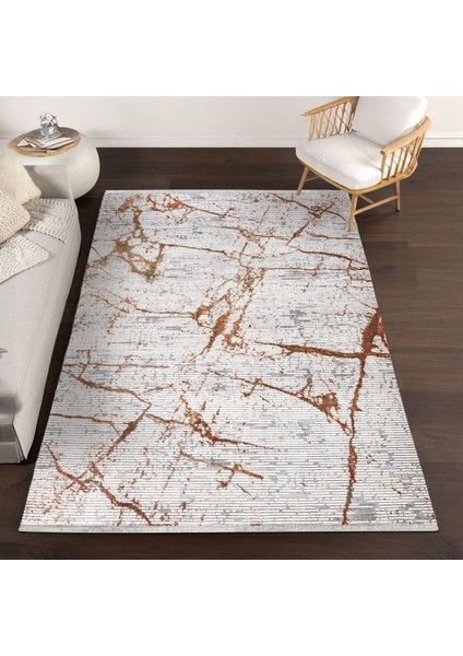 Bakır Modern Etnik Desenli Pamuk Makinada Yıkanabilir Hav Toz Vermez Leke Tutmayan Kaymaz Taban Dijital Makine Baskı Salon Yolluk Mutfak Halı fiyatları