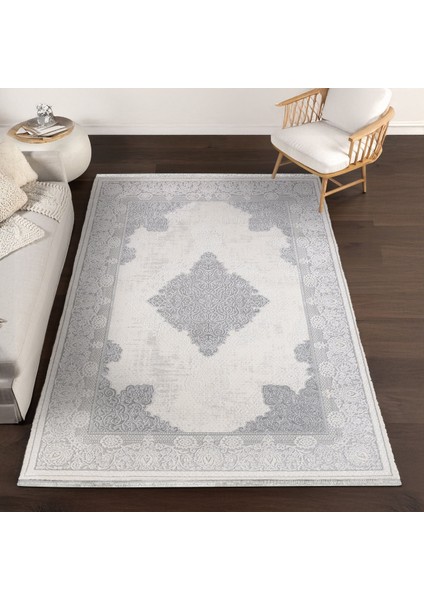 Gri Klasik Etnik Modern Desenli Pamuk Makinada Yıkanabilir Hav Toz Vermez Leke Tutmayan Kaymaz Taban Dijital Makine Baskı Salon Yolluk Mutfak Halı fırsatları