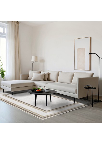 Kahverengi Çerçeveli Etnik Modern Desenli Pamuk Makinada Yıkanabilir Hav Toz Vermez Leke Tutmayan Kaymaz Taban Dijital Makine Baskı Salon Yolluk Mutfak Halı fırsatları