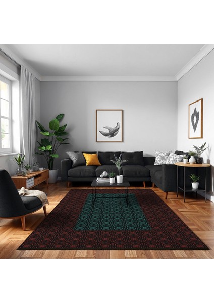 Geometrik Siyah Pamuk Dikdörtgen Modern Desenli Pamuk Makinada Yıkanabilir Hav Toz Vermez Leke Tutmayan Kaymaz Taban Dijital Makine Baskı Salon Yolluk Mutfak Halı fırsatları