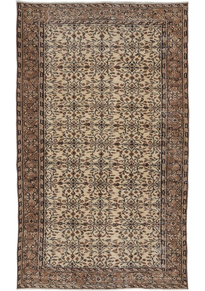 Girit Kahverengi Geometrik Yün Modern Desenli Yün Hav Toz Vermez Leke Tutmayan Salon Yolluk Mutfak El Dokuma Halı