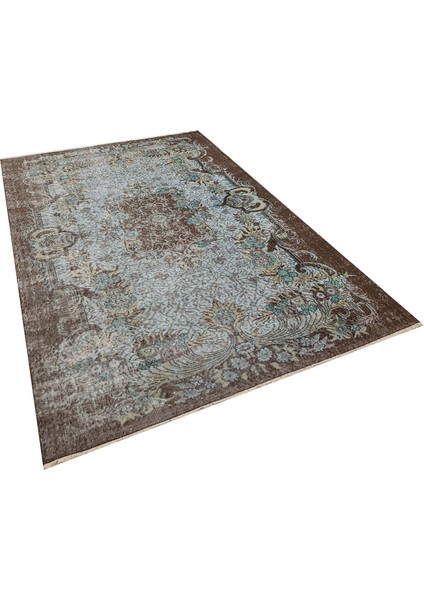 Mavi Patchwork Etnik Modern Desenli Yün Hav Toz Vermez Leke Tutmayan Salon Yolluk Mutfak El Dokuma Halı modelleri