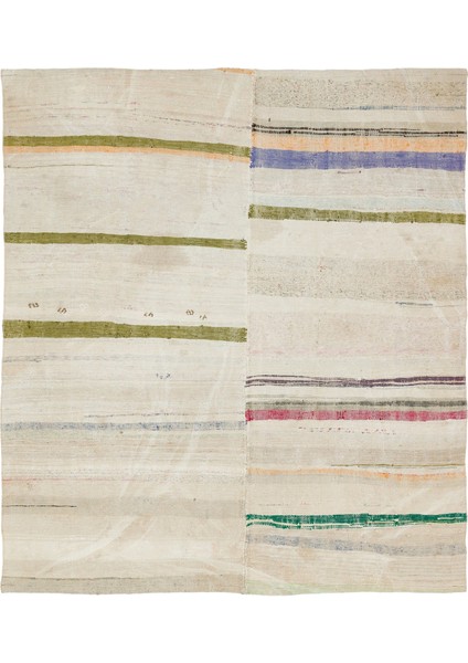 Iskece Bej Patchwork Yün Modern Desenli Yün Hav Toz Vermez Leke Tutmayan Salon Yolluk Mutfak El Dokuma Halı