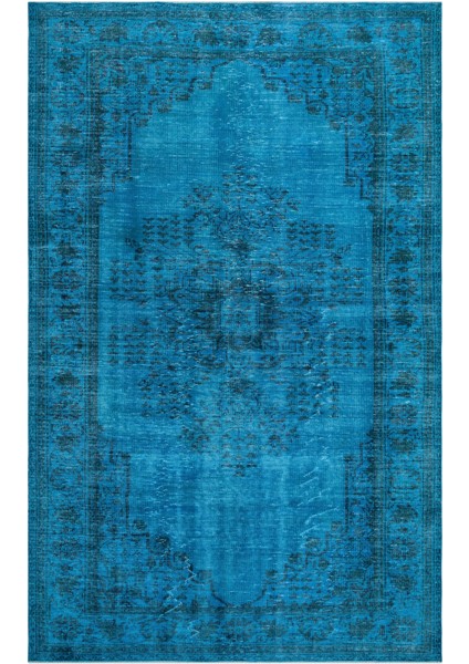 Ikat Mavi Ikat Ipek Modern Desenli Yün Hav Toz Vermez Leke Tutmayan Salon Yolluk Mutfak El Dokuma Halı