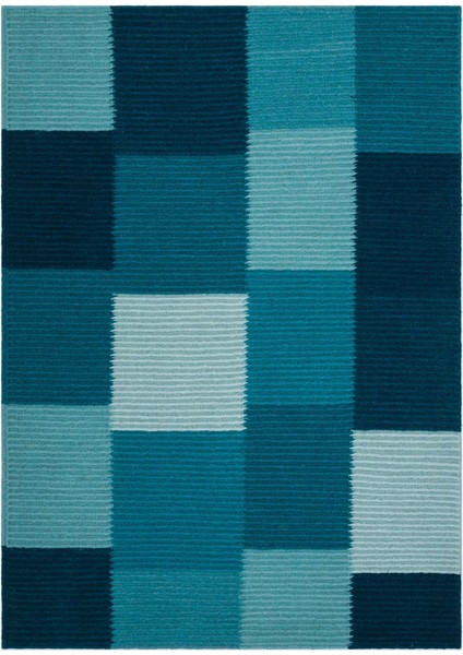 Teselya Bej Çizgili Yün Modern Desenli Yün Hav Toz Vermez Leke Tutmayan Salon Yolluk Mutfak El Dokuma Halı