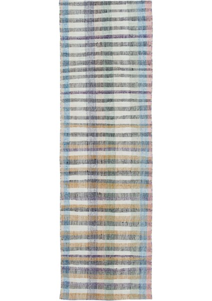 Teselya Turkuaz Patchwork Yün Modern Desenli Yün Hav Toz Vermez Leke Tutmayan Salon Yolluk Mutfak El Dokuma Halı