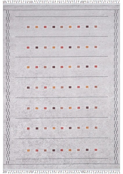 Laziska Gri Göbekli Etnik Modern Desenli Makinada Yıkanabilir Hav Toz Vermez Leke Tutmayan Kaymaz Taban Dijital Makine Baskı Salon Yolluk Mutfak Halı