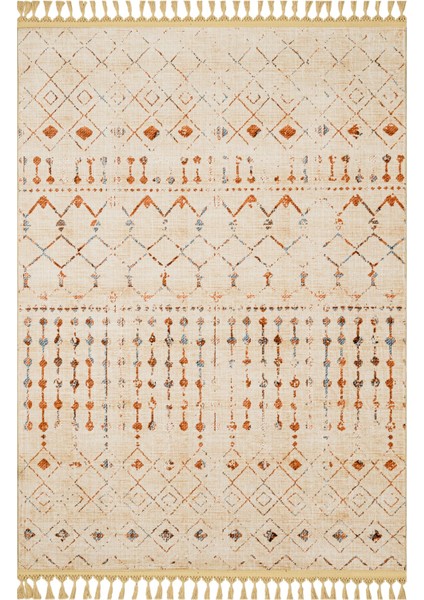 Pranav Lacivert Modern Etnik Desenli Bambu Makinada Yıkanabilir Hav Toz Vermez Leke Tutmayan Kaymaz Taban Dijital Makine Baskı Salon Yolluk Mutfak Halı