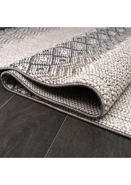 Reina Gri Geometrik Etnik Modern Desenli Hav Vermeyen Leke Tutmayan Kolay Temizlenen Yumuşak Makine Salon Yolluk Mutfak Halı fırsatları