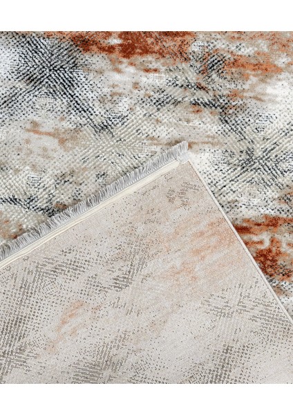 Cowaramup Modern Turuncu Akrilik Kare Modern Desenli Akrilik Hav Vermeyen Leke Tutmayan Kolay Temizlenen Yumuşak Makine Salon Yolluk Mutfak Halı modelleri