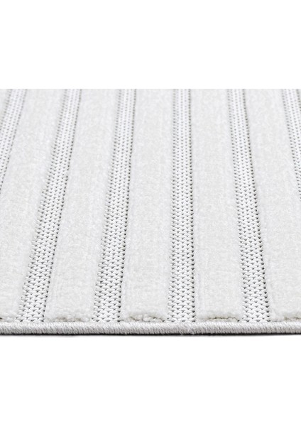 Sophia Beyaz Çizgili Etnik Modern Desenli Hav Vermeyen Leke Tutmayan Kolay Temizlenen Yumuşak Makine Salon Yolluk Mutfak Halı fiyatları