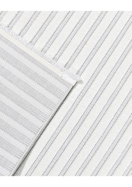 Sophia Beyaz Çizgili Etnik Modern Desenli Hav Vermeyen Leke Tutmayan Kolay Temizlenen Yumuşak Makine Salon Yolluk Mutfak Halı modelleri