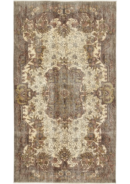 Girit Kahverengi Geometrik Yün Modern Desenli Yün Hav Toz Vermez Leke Tutmayan Salon Yolluk Mutfak El Dokuma Halı