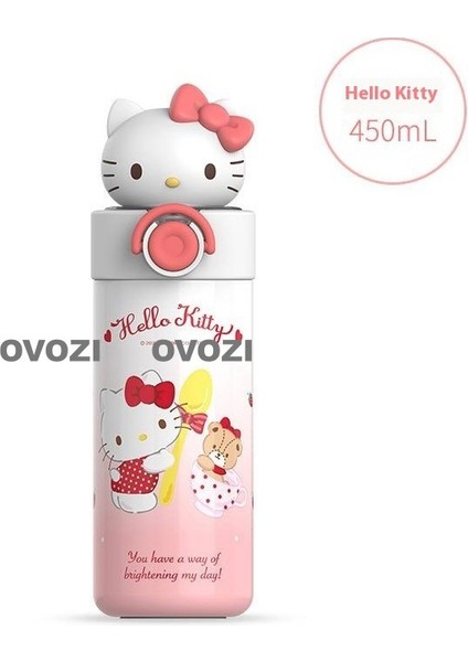 450ML Çizgi Film Öğrencileri Çocuklar Üç Boyutlu Çizgi Film Çıkartmaları ile Pipetli 316 Paslanmaz Çelik Yalıtım Dağı (Yurt Dışından)