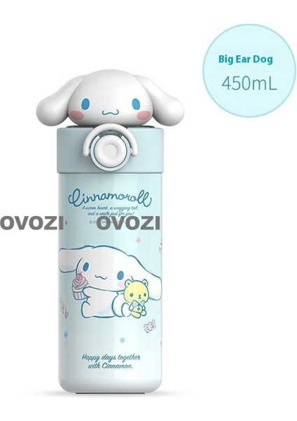450ML Çizgi Film Öğrencileri Çocuklar Üç Boyutlu Çizgi Film Çıkartmaları ile Pipetli 316 Paslanmaz Çelik Yalıtım Dağı (Yurt Dışından)
