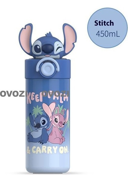 450ML Çizgi Film Öğrencileri Çocuklar Üç Boyutlu Çizgi Film Çıkartmaları ile Pipetli 316 Paslanmaz Çelik Yalıtım Dağı (Yurt Dışından)