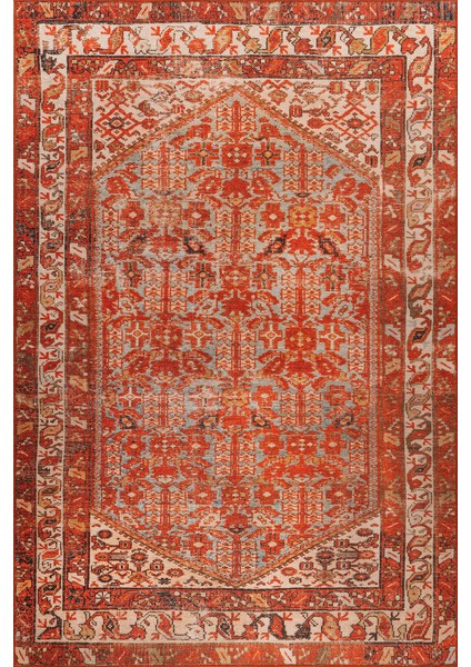 Camps Klasik Kırmızı Polyester Dikdörtgen Modern Desenli Pamuk Makinada Yıkanabilir Hav Toz Vermez Leke Tutmayan Kaymaz Taban Dijital Makine Baskı Salon Yolluk Mutfak Halı fiyatları