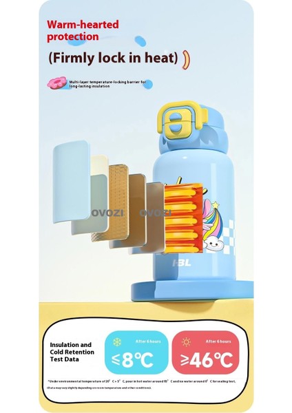 550ML Karikatür 316 Paslanmaz Çelik Pipetli Yalıtımlı Kupa (Yurt Dışından)