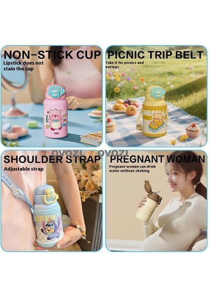 550ML Karikatür 316 Paslanmaz Çelik Pipetli Yalıtımlı Kupa (Yurt Dışından) indirimleri