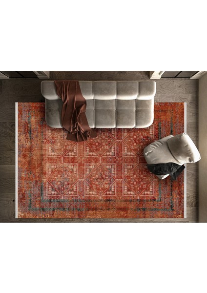 Eskitme Kırmızı Pamuk Dikdörtgen Modern Desenli Pamuk Makinada Yıkanabilir Hav Toz Vermez Leke Tutmayan Kaymaz Taban Dijital Makine Baskı Salon Yolluk Mutfak Halı fiyatları