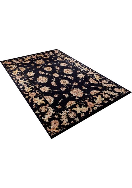 Georgiyevsk Siyah Göbekli Etnik Modern Desenli Makinada Yıkanabilir Hav Toz Vermez Leke Tutmayan Kaymaz Taban Dijital Makine Baskı Salon Yolluk Mutfak Halı indirimleri