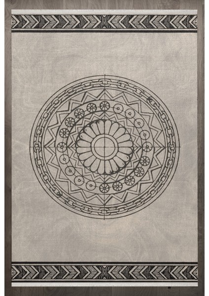 Geometrik Gri Pamuk Dikdörtgen Modern Desenli Pamuk Makinada Yıkanabilir Hav Toz Vermez Leke Tutmayan Kaymaz Taban Dijital Makine Baskı Salon Yolluk Mutfak Halı