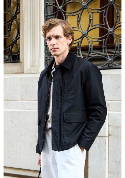 Erkek Kontrast Yakalı Mont Ceket fırsatları