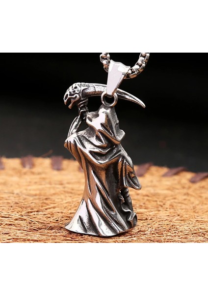 Paslanmaz Çelik Grim Reaper (Ölüm Meleği) Kolye modelleri