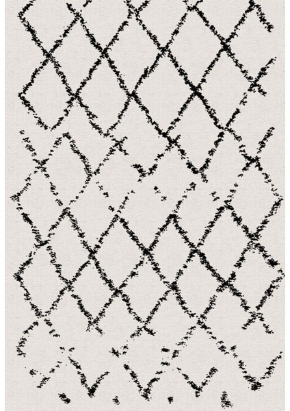 Bugulme Krem Çizgili Etnik Modern Desenli Pamuk Makinada Yıkanabilir Hav Toz Vermez Leke Tutmayan Kaymaz Taban Dijital Makine Baskı Salon Yolluk Mutfak Halı