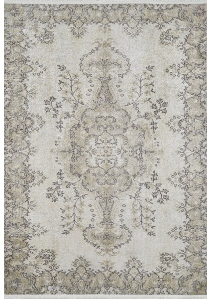 Brzesko Yeşil Göbekli Etnik Modern Desenli Makinada Yıkanabilir Hav Toz Vermez Leke Tutmayan Kaymaz Taban Dijital Makine Baskı Salon Yolluk Mutfak Halı