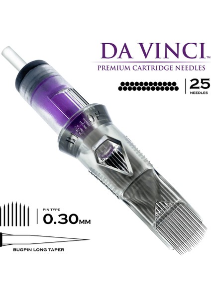 Davinci V2 | 1025 Cmlt | Curved Magnum Bugpin Long Taper Kartuş Dövme İğnesi fiyatları