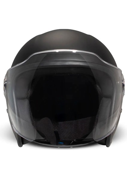 Demi-Jet P1 06 Matt Black Açık Motosiklet Kaskı modelleri