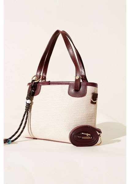 Bağcık Süs Detaylı Hasır Kadın Kol ve Omuz Çantası fiyatları