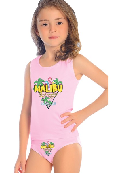 Kız Çocuk Atlet Külot Likralı Pembe Flamingo (%96 Pamuk - %4 Elastan) fiyatları