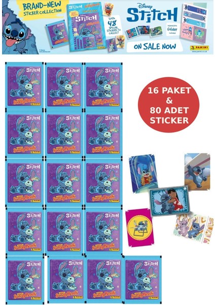 16 Paket Panini Stitch Süper Scrapbook Çıkartma 80 Adet Sticker