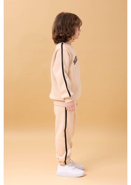 Erkek Çocuk Aplikeli Şardonlu Bisiklet Yaka Ikili Kolej Takım - Taş fiyatları