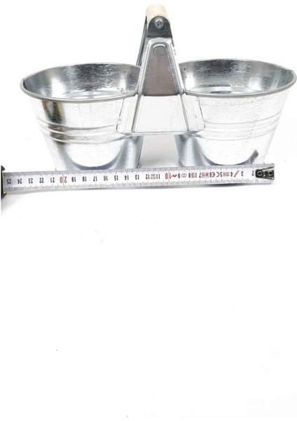 Ikiz Saksı Çiçeklik Saksı Kova Metal Galvaniz indirimleri
