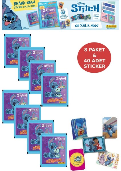 8 Paket Stitch Panini Süper Scrapbook Çıkartma 40 Adet Sticker